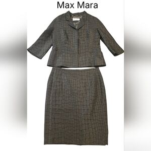 MaxMara Gray Women's Jacket & Skirt Set